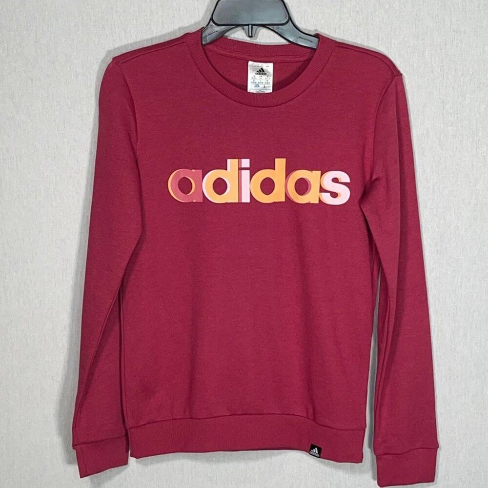 Adidas Women’s Sweatshirt multi color logo Wild Pink XS